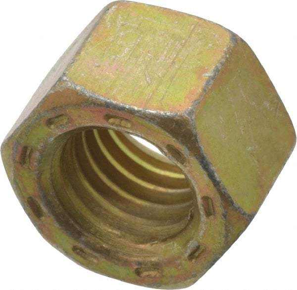 Value Collection - 1/2-13 UNC Steel Right Hand Hex Nut - 3/4" Across Flats, 7/16" High, Zinc Yellow Dichromate Cad & Waxed Finish - Makers Industrial Supply