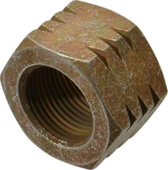 Made in USA - 1-14 UNF Steel Right Hand Hex Nut - 1-1/2" Across Flats, 55/64" High, Zinc Yellow Dichromate Cad & Waxed Finish - Makers Industrial Supply