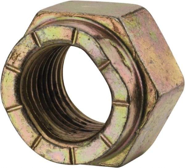 Value Collection - 3/8-24 UNF Grade L9 Hex Lock Nut with Distorted Thread - Cadmium Dichromate Finish - Makers Industrial Supply