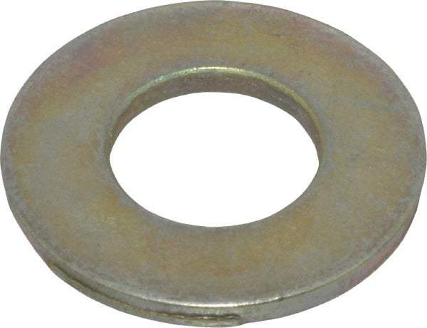 Made in USA - 1/2" Screw, Grade 9 Steel SAE Flat Washer - Zinc Yellow Dichromate Finish - Makers Industrial Supply