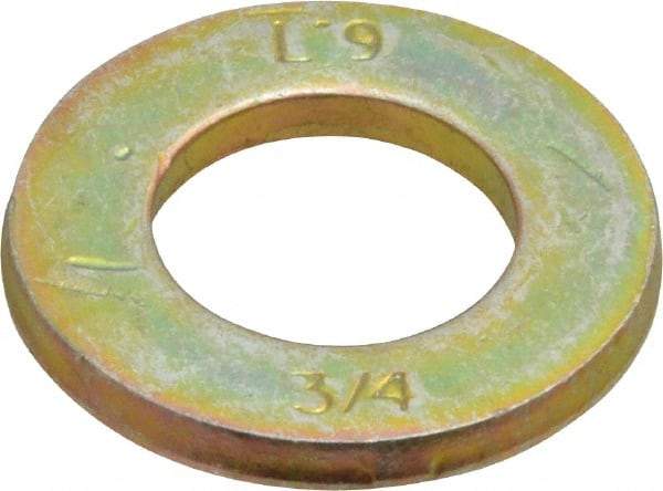 Value Collection - 3/4" Screw, Grade 9 Steel SAE Flat Washer - Zinc Yellow Dichromate Finish - Makers Industrial Supply