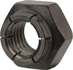 Flex-Loc - 1/2-13 UNC Grade 2 Heavy Hex Lock Nut with Expanding Flex Top - Uncoated, Meets Military Specifications - Makers Industrial Supply