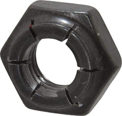 Flex-Loc - 7/16-14 UNC Grade 2 Heavy Hex Lock Nut with Expanding Flex Top - 21/64" High, Uncoated, Meets Military Specifications - Makers Industrial Supply