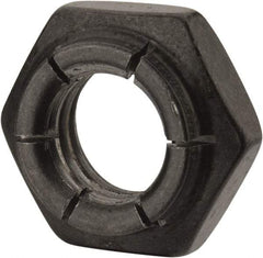 Flex-Loc - 1/2-13 UNC Grade 2 Heavy Hex Lock Nut with Expanding Flex Top - 21/64" High, Uncoated, Meets Military Specifications - Makers Industrial Supply