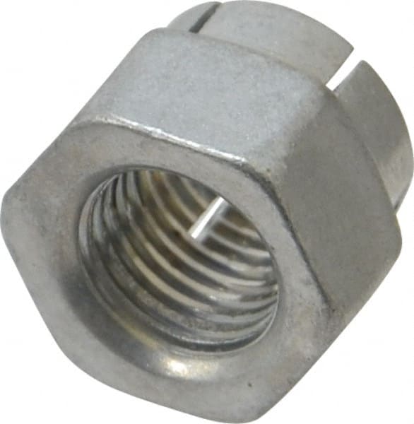 Flex-Loc - 3/8-24 UNJF Grade 2 Hex Lock Nut with Expanding Flex Top - Makers Industrial Supply