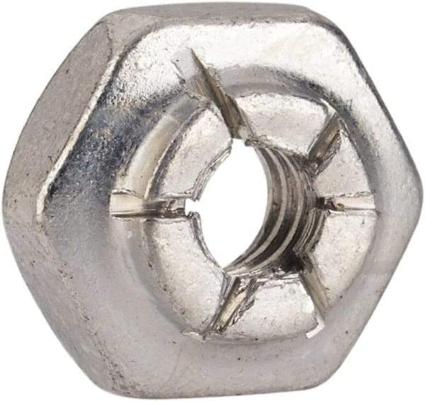 Flex-Loc - #6-32 UNJC Grade 2 Hex Lock Nut with Expanding Flex Top - 5/16" Width Across Flats, 3/16" High, Cadmium-Plated Finish, Meets Military Specifications - Makers Industrial Supply