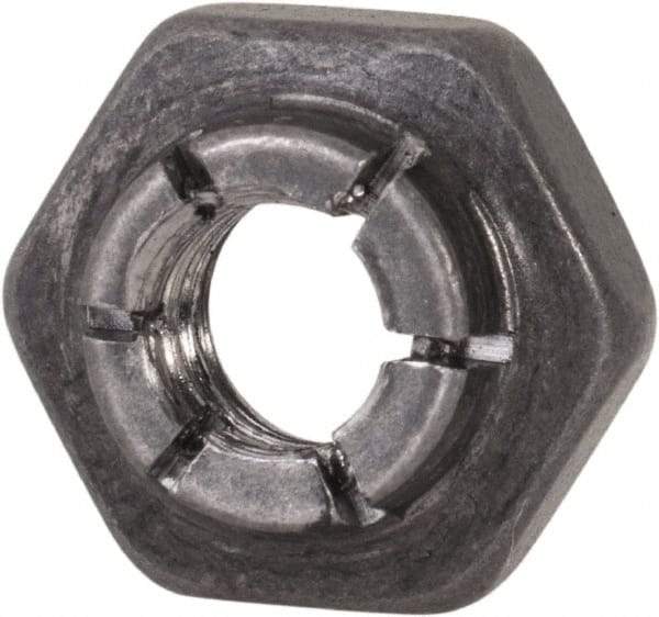 Flex-Loc - #10-24 UNJC 18-8 Hex Lock Nut with Expanding Flex Top - 3/16" High, Uncoated, Meets Military Specifications - Makers Industrial Supply