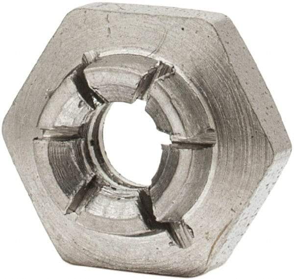 Flex-Loc - #6-32 UNJC 18-8 Hex Lock Nut with Expanding Flex Top - 5/16" Width Across Flats, 9/64" High, Uncoated, Meets Military Specifications - Makers Industrial Supply