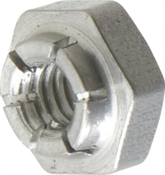 Flex-Loc - #8-32 UNJC 18-8 Hex Lock Nut with Expanding Flex Top - 3/16" High, Uncoated, Meets Military Specifications - Makers Industrial Supply