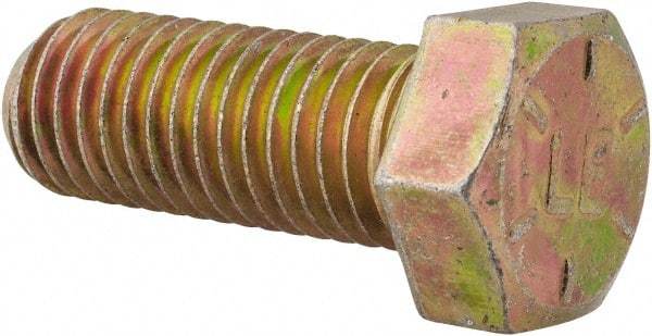 Value Collection - 9/16-12 UNC, 1-1/2" Length Under Head Hex Head Cap Screw - Fully Threaded, Grade 8 Alloy Steel, Zinc-Plated Finish, 13/16" Hex - Makers Industrial Supply