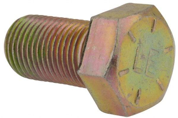 Value Collection - 9/16-18 UNF, 1" Length Under Head Hex Head Cap Screw - Fully Threaded, Grade 8 Alloy Steel, Zinc-Plated Finish, 13/16" Hex - Makers Industrial Supply