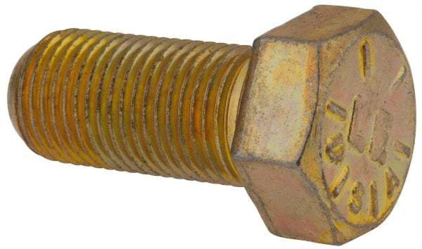 Value Collection - 9/16-18 UNF, 1-1/4" Length Under Head Hex Head Cap Screw - Fully Threaded, Grade 8 Alloy Steel, Zinc-Plated Finish, 13/16" Hex - Makers Industrial Supply