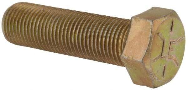 Value Collection - 9/16-18 UNF, 2" Length Under Head Hex Head Cap Screw - Fully Threaded, Grade 8 Alloy Steel, Zinc-Plated Finish, 13/16" Hex - Makers Industrial Supply