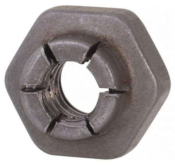 Flex-Loc - #10-24 UNJC Grade 2 Hex Lock Nut with Expanding Flex Top - Uncoated, Meets Military Specifications - Makers Industrial Supply