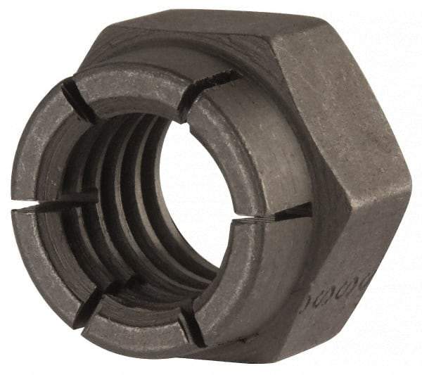 Flex-Loc - 7/16-14 UNC Grade 2 Hex Lock Nut with Expanding Flex Top - Uncoated, Meets Military Specifications - Makers Industrial Supply