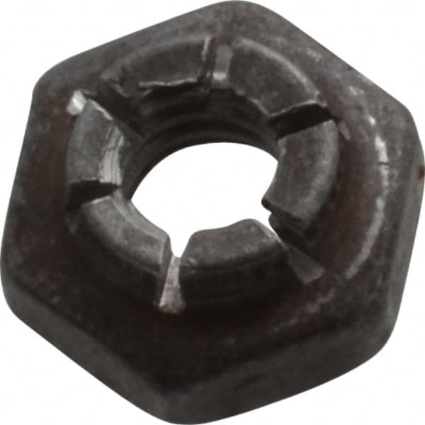 Flex-Loc - #10-24 UNJC Grade 2 Hex Lock Nut with Expanding Flex Top - 3/16" High, Uncoated, Meets Military Specifications - Makers Industrial Supply