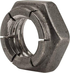 Flex-Loc - 1/2-13 UNC Grade 2 Hex Lock Nut with Expanding Flex Top - 21/64" High, Uncoated, Meets Military Specifications - Makers Industrial Supply