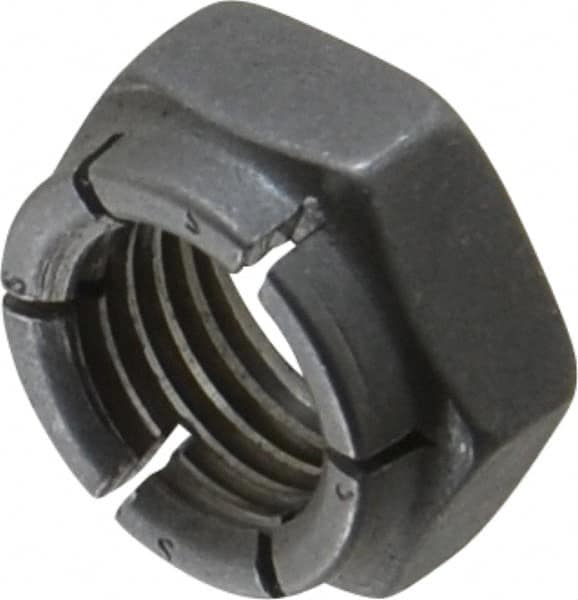 Flex-Loc - 7/16-20 UNJF Grade 2 Hex Lock Nut with Expanding Flex Top - 21/64" High, Uncoated, Meets Military Specifications - Makers Industrial Supply