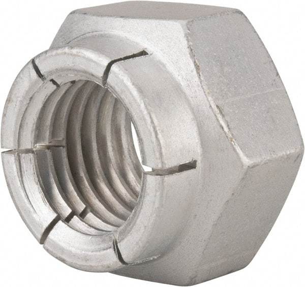 Flex-Loc - 1-8 UNC Grade 2 Heavy Hex Lock Nut with Expanding Flex Top - Cadmium-Plated Finish, Meets Military Specifications - Makers Industrial Supply