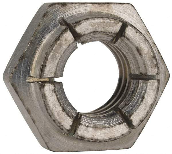 Flex-Loc - 3/8-16 UNC Grade 2 Heavy Hex Lock Nut with Expanding Flex Top - 9/32" High, Cadmium-Plated Finish, Meets Military Specifications - Makers Industrial Supply