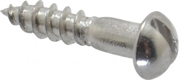 Value Collection - #4, 1/2" Length Under Head, Slotted Drive, Round Head Wood Screw - Makers Industrial Supply