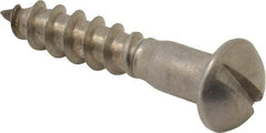 Value Collection - #10, 1" Length Under Head, Slotted Drive, Round Head Wood Screw - Stainless Steel, Grade 18-8 - Makers Industrial Supply