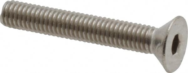 Flat Socket Cap Screw: #10-32 x 1-1/4″ Long, 18-8 Stainless Steel Hex Socket, 82 ° Flat Head, 1/8″ Hex Key