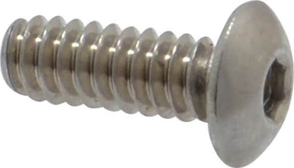 Value Collection - #4-40 UNC Hex Socket Drive, Button Screw - Grade 18-8 Stainless Steel, Uncoated, Fully Threaded, 5/16" Length Under Head - Makers Industrial Supply