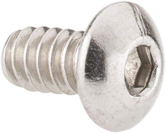 Value Collection - #6-32 UNC Hex Socket Drive, Button Screw - Grade 18-8 Stainless Steel, Uncoated, Fully Threaded, 1/4" Length Under Head - Makers Industrial Supply