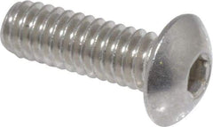 Value Collection - #8-32 UNC Hex Socket Drive, Button Screw - Grade 18-8 Stainless Steel, Uncoated, Fully Threaded, 1/2" Length Under Head - Makers Industrial Supply