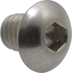 Value Collection - #10-32 UNF Hex Socket Drive, Button Screw - Grade 18-8 Stainless Steel, Uncoated, Fully Threaded, 1/4" Length Under Head - Makers Industrial Supply