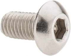 Value Collection - #10-32 UNF Hex Socket Drive, Button Screw - Grade 18-8 Stainless Steel, Uncoated, Fully Threaded, 3/8" Length Under Head - Makers Industrial Supply