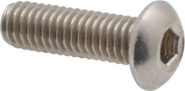 Value Collection - #10-32 UNF Hex Socket Drive, Button Screw - Grade 18-8 Stainless Steel, Uncoated, Fully Threaded, 5/8" Length Under Head - Makers Industrial Supply