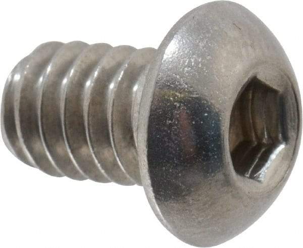 Value Collection - 1/4-20 UNC Hex Socket Drive, Button Screw - Grade 18-8 Stainless Steel, 3/8" Length Under Head - Makers Industrial Supply