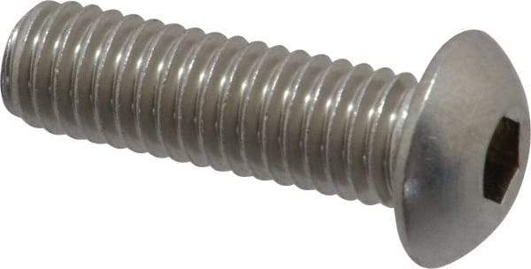 Value Collection - 3/8-16 UNC Hex Socket Drive, Button Screw - Grade 18-8 Stainless Steel, 1-1/4" Length Under Head - Makers Industrial Supply