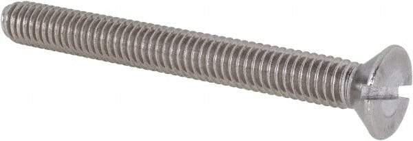 Value Collection - 5/16-18 UNC, 3" OAL Slotted Drive Machine Screw - Flat Head, Grade 18-8 Stainless Steel, Uncoated, Without Washer - Makers Industrial Supply