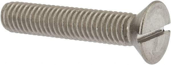 Value Collection - 3/8-16 UNC, 2" OAL Slotted Drive Machine Screw - Flat Head, Grade 18-8 Stainless Steel, Uncoated, Without Washer - Makers Industrial Supply