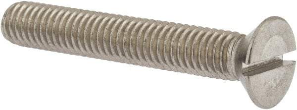 Value Collection - 3/8-16 UNC, 2-1/2" OAL Slotted Drive Machine Screw - Flat Head, Grade 18-8 Stainless Steel, Uncoated, Without Washer - Makers Industrial Supply