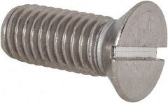 Value Collection - 1/2-13 UNC, 1-1/4" OAL Slotted Drive Machine Screw - Flat Head, Grade 18-8 Stainless Steel, Uncoated, Without Washer - Makers Industrial Supply