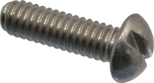 Value Collection - #12-24 UNC, 3/4" Length Under Head Slotted Drive Machine Screw - Round Head, Grade 18-8 Stainless Steel, Uncoated, Without Washer - Makers Industrial Supply