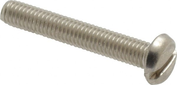 Value Collection - #10-32 UNF, 1-1/4" Length Under Head Slotted Drive Machine Screw - Pan Head, Grade 18-8 Stainless Steel, Uncoated, Without Washer - Makers Industrial Supply