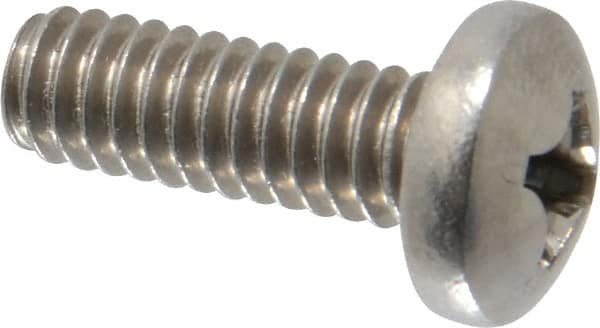 Value Collection - 1/4-20 UNC, 3/4" Length Under Head Phillips Drive Machine Screw - Pan Head, Grade 18-8 Stainless Steel, Uncoated, Without Washer - Makers Industrial Supply