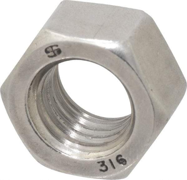 Value Collection - 5/8-11 UNC Stainless Steel Right Hand Hex Nut - 15/16" Across Flats, 35/64" High, Uncoated - Makers Industrial Supply