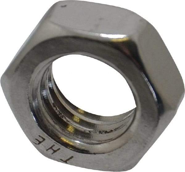 Value Collection - 1/2-13 UNC Stainless Steel Right Hand Hex Jam Nut - 3/4" Across Flats, 5/16" High, Uncoated - Makers Industrial Supply