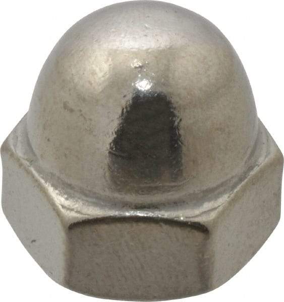 Value Collection - 3/8-16" UNC, 5/8" Width Across Flats, Uncoated, Stainless Steel Acorn Nut - 27/64" Overall Height, Grade 18-8 - Makers Industrial Supply