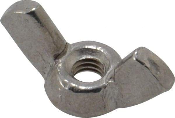 Value Collection - #8-32 UNC, Stainless Steel Standard Wing Nut - Grade 18-8, 0.72" Wing Span, 0.47" Wing Span - Makers Industrial Supply