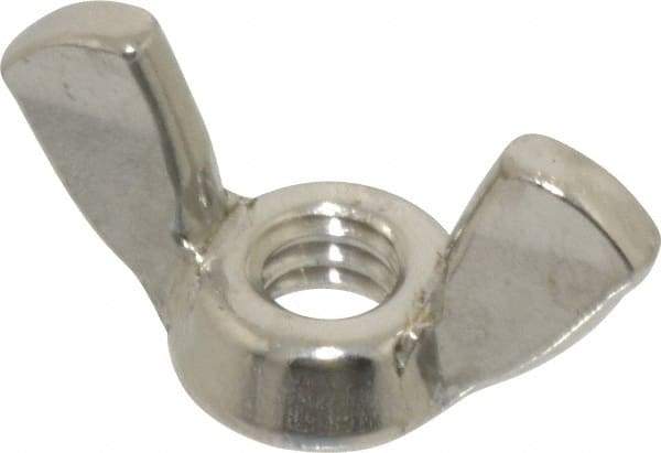 Value Collection - 1/4-20 UNC, Stainless Steel Standard Wing Nut - Grade 18-8, 1.1" Wing Span, 0.57" Wing Span - Makers Industrial Supply