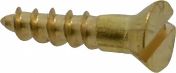 Value Collection - #4, 1/2" OAL, Slotted Drive, Flat Head Wood Screw - Makers Industrial Supply