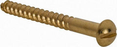 Value Collection - #10, 2" Length Under Head, Slotted Drive, Round Head Wood Screw - ASME B18.6.1, Brass - Makers Industrial Supply