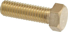 Value Collection - 3/8-16 UNC, 1-1/4" Length Under Head Hex Head Cap Screw - Brass, 9/16" Hex - Makers Industrial Supply